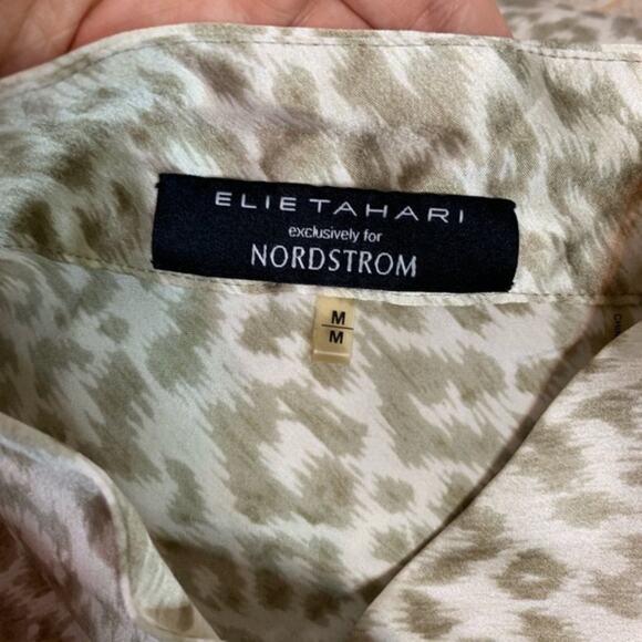 Elie Tahari ruffle leopard print silk top - Picture 4 of 5